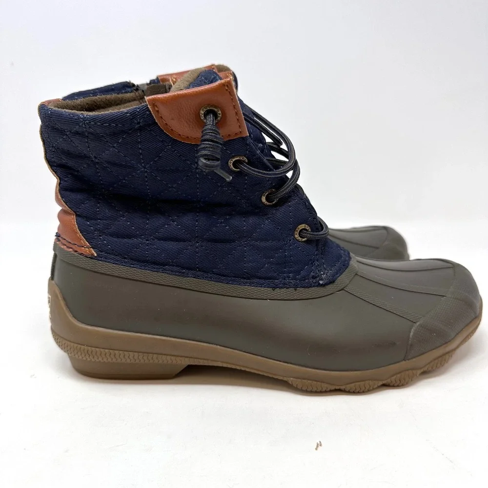 Sperry Saltwater Quilted Duck Boot Navy Size‎ 7
